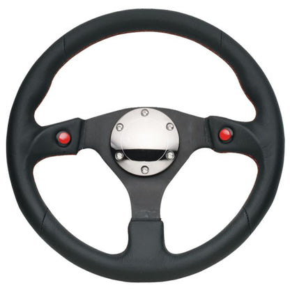 320mm Leather Grip Steering Wheel w/Button - RST-007R