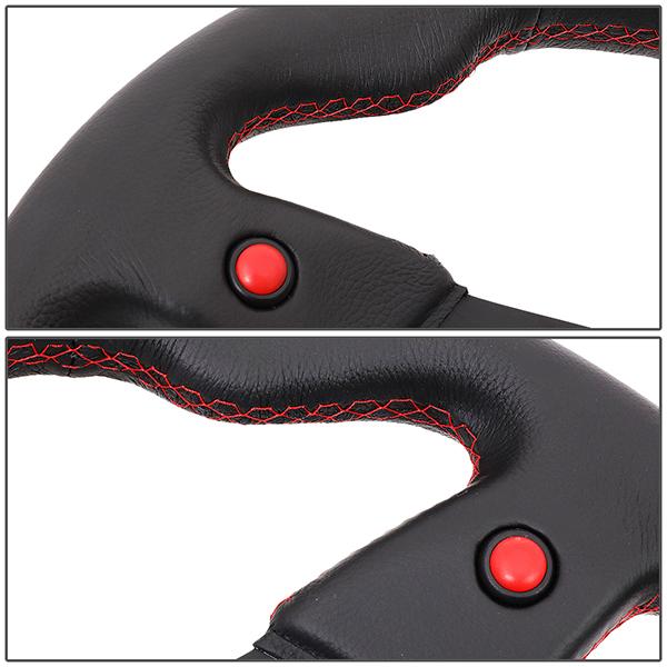 320mm Leather Grip Steering Wheel w/Button - RST-007R