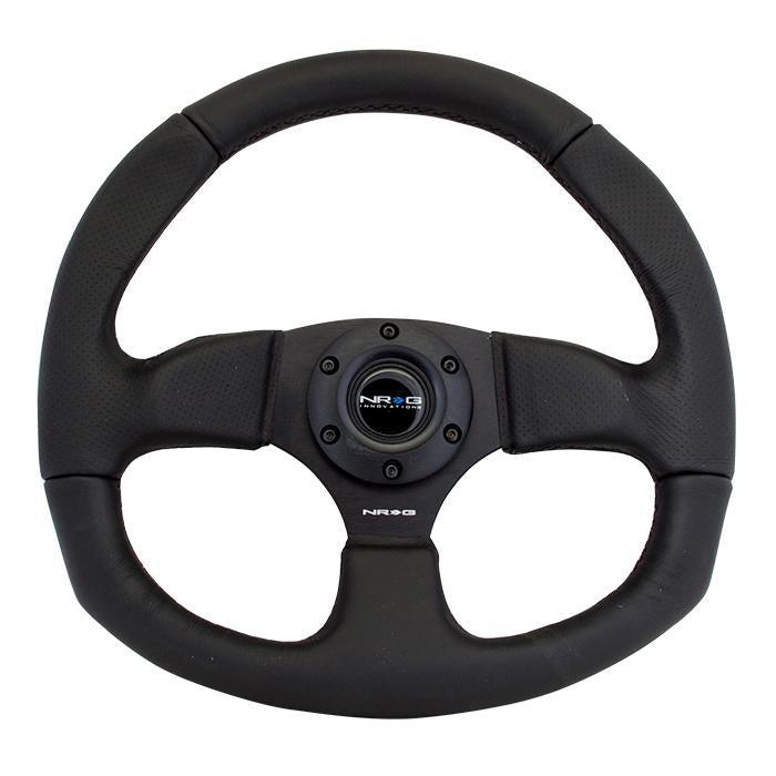 320mm Flat Bottom Leather Grip Steering Wheel - RST-009R