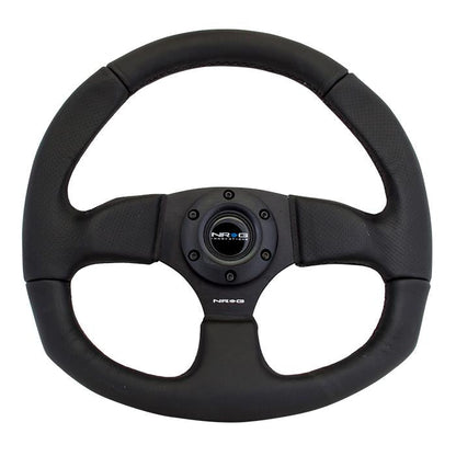 320mm Flat Bottom Leather Grip Steering Wheel - RST-009R