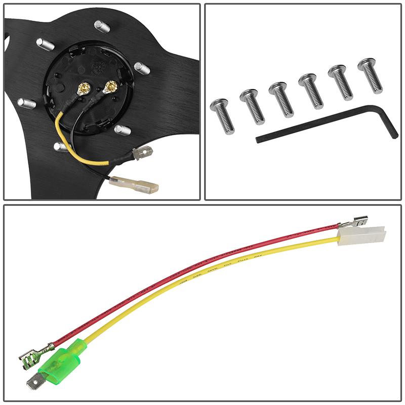 350mm 3 in. Deep Dish Leather Grip Steering Wheel - Aluminum - RST-016R-SL