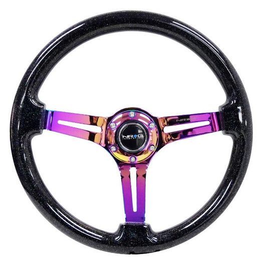 350mm Galaxy Color Sparkle Wood Grip Steering Wheel - RST-018BSB-MC