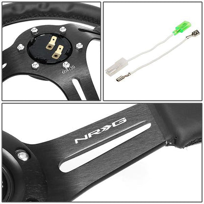 350mm 3 in. Deep Dish Leather Grip Steering Wheel - RST-018R