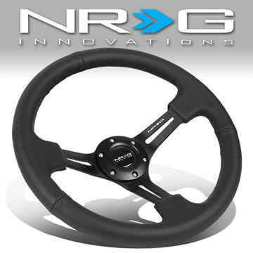 350mm 3 in. Deep Dish Leather Grip Steering Wheel - RST-018R