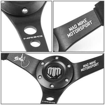 350mm 3 in. Deep Mad Mike Signature Alcantara Steering Wheel - RST-020MB-MM