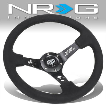 350mm 3 in. Deep Mad Mike Signature Alcantara Steering Wheel - RST-020MB-MM