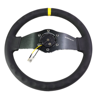 310mm 1.5 in. Deep Dish Leather Grip Steering Wheel - RST-021R-WAVE-Y