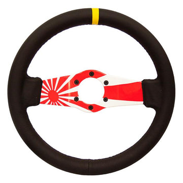 310mm 1.5 in. Deep Dish Suede Grip Steering Wheel - RST-021S-FLAG-Y