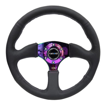 350mm 2.5 in. Deep Dish Leather Grip Steering Wheel - RST-023MC-R
