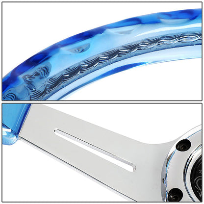 350mm Aluminum 2 in.Deep Dish Acrylic Grip Steering Wheel - RST-027CH-BL