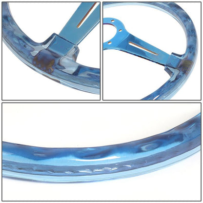 Matsuri 350mm 2 in. Deep Dish Blue Acrylic Grip Steering Wheel - RST-027GM-BL