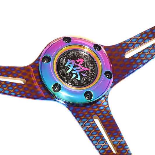 Matsuri 350mm 2 in. Deep Dish Purple Acrylic Grip Steering Wheel - RST-027GM-PP