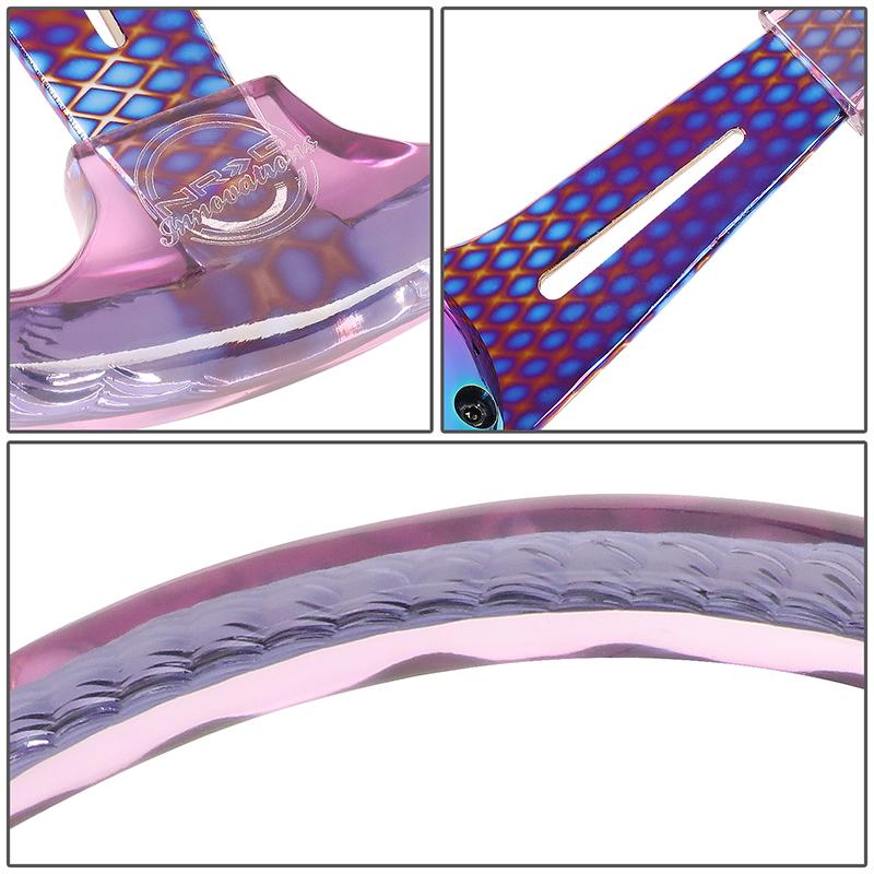 Matsuri 350mm 2 in. Deep Dish Purple Acrylic Grip Steering Wheel - RST-027GM-PP