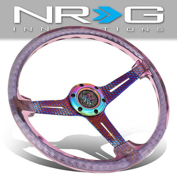 Matsuri 350mm 2 in. Deep Dish Purple Acrylic Grip Steering Wheel - RST-027GM-PP