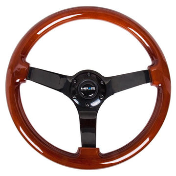 350mm Classic Dark Wood Grain Steering Wheel - RST-036BR-BK