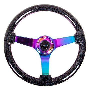 350mm Sparkle Flake Wood Grain Steering Wheel - RST-036BSB-MC