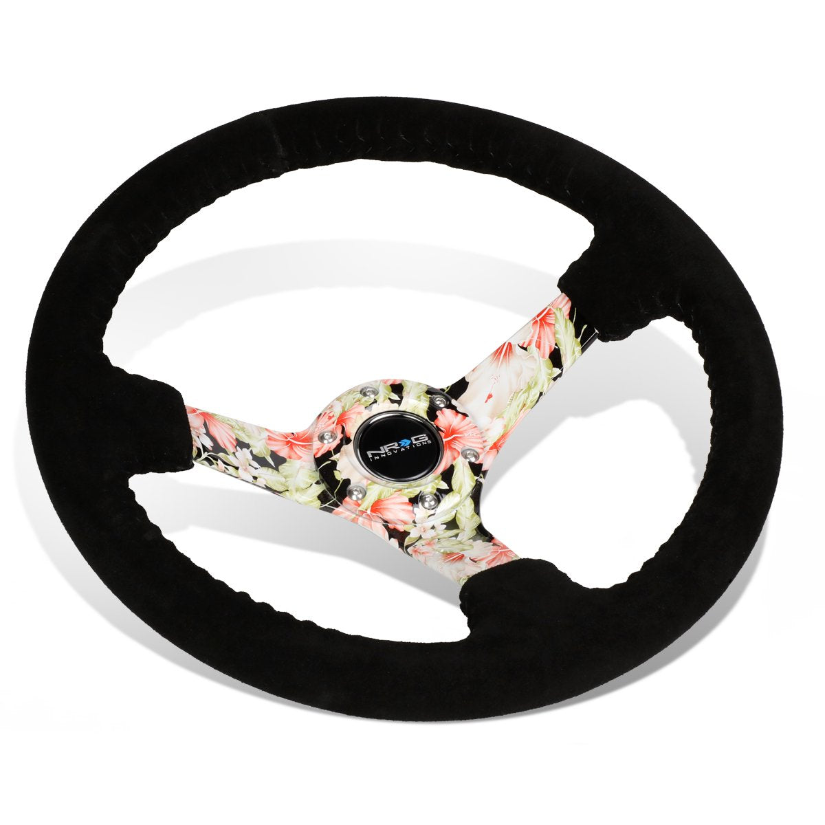 350mm 3 in. Deep Dish Suede Grip Steering Wheel - RST-036FL-S