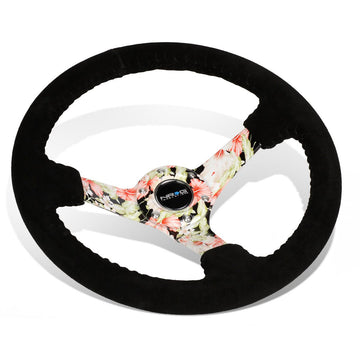 350mm 3 in. Deep Dish Suede Grip Steering Wheel - RST-036FL-S