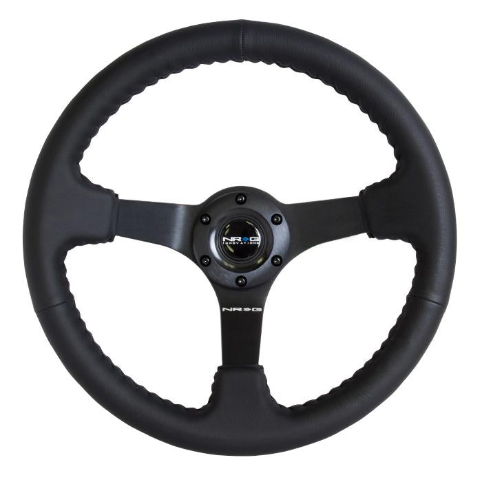 350mm 3 in. Deep Dish Leather Grip Steering Wheel - RST-036MB-R