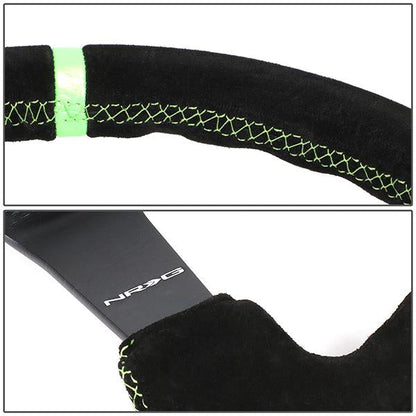 350mm 3 in. Deep Dish Suede Grip Steering Wheel - RST-036MB-S-GN
