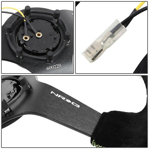 350mm 3 in. Deep Dish Suede Grip Steering Wheel - RST-036MB-S-GN