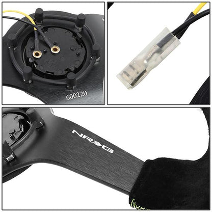 350mm 3 in. Deep Dish Suede Grip Steering Wheel - RST-036MB-S-GN