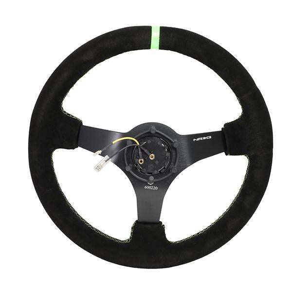 350mm 3 in. Deep Dish Suede Grip Steering Wheel - RST-036MB-S-GN