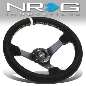 350mm 3 in. Deep Dish Suede Grip Steering Wheel - RST-036MB-S-GN