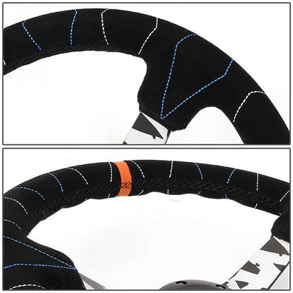 350mm 3 in. Deep Dish Suede Grip Steering Wheel - RST-036MB-S-KMR