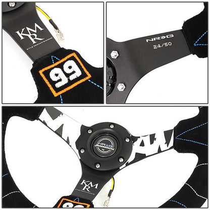 350mm 3 in. Deep Dish Suede Grip Steering Wheel - RST-036MB-S-KMR