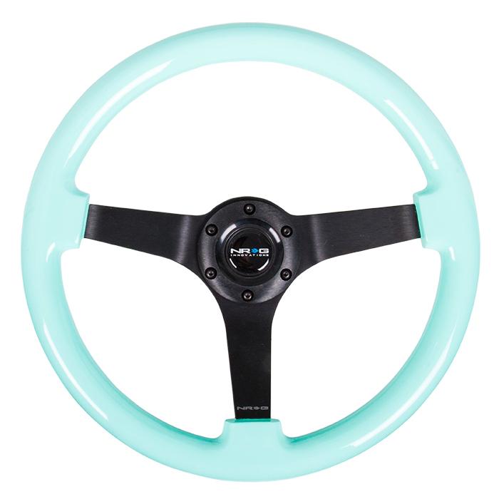 350mm 3 in. Deep Dish Mint Fresh Wood Grain Steering Wheel - RST-036MF-BK
