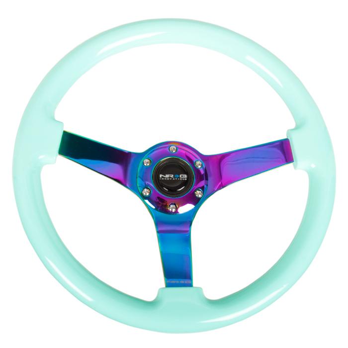 350mm 3 in. Deep Dish Mint Fresh Wood Grain Steering Wheel - RST-036MF-MC