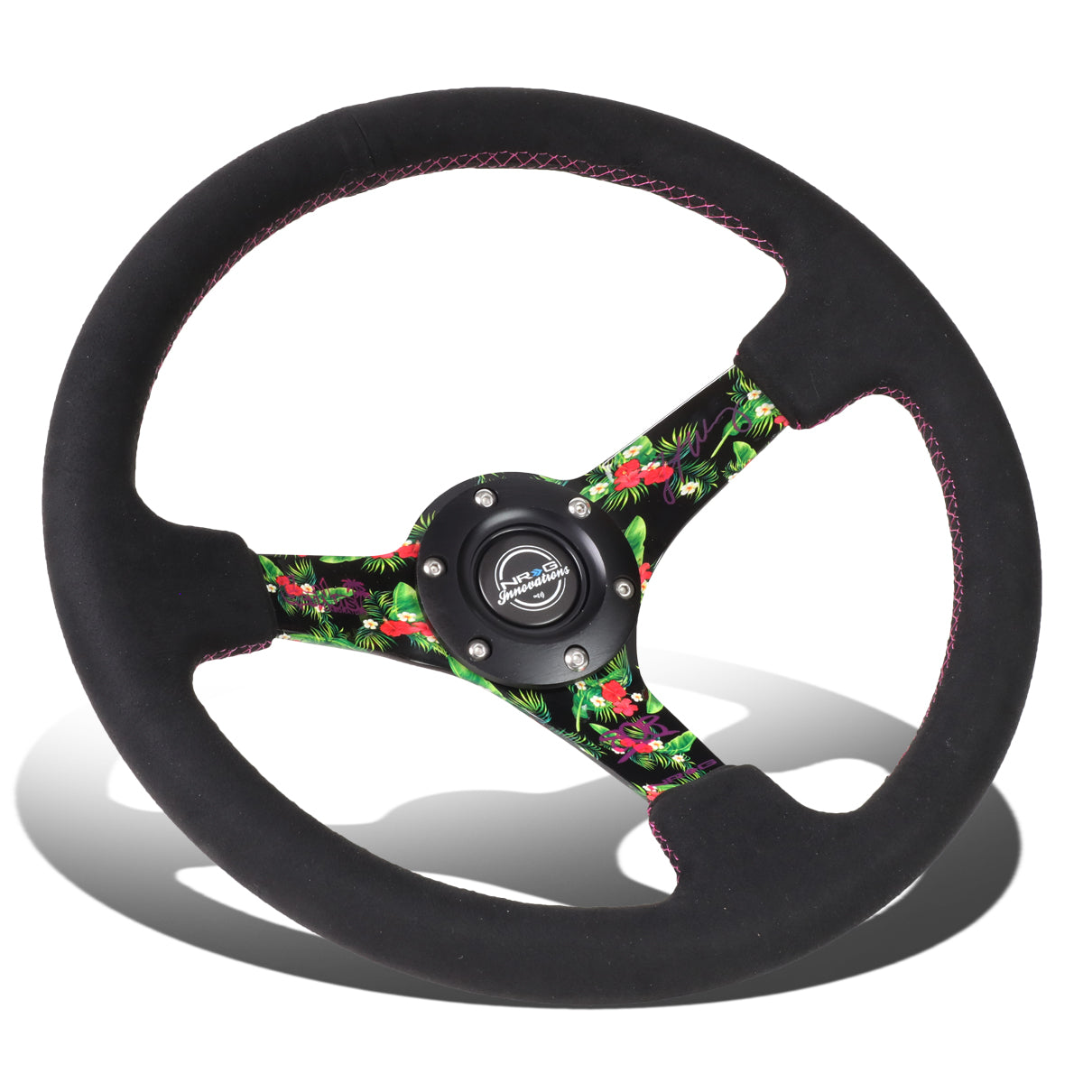 350mm 3 in. Deep Forrest Wang Signature Alcantara Steering Wheel - RST-036TROP-FW