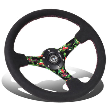 350mm 3 in. Deep Forrest Wang Signature Alcantara Steering Wheel - RST-036TROP-FW