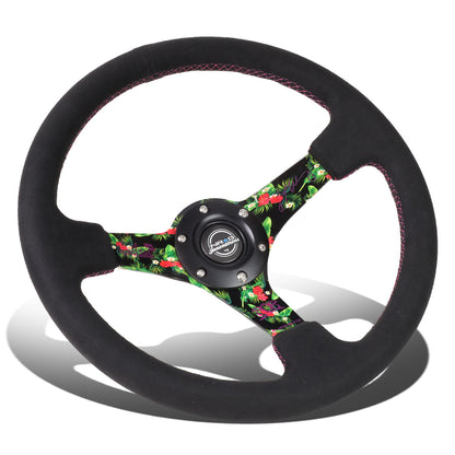 350mm 3 in. Deep Forrest Wang Signature Alcantara Steering Wheel - RST-036TROP-FW