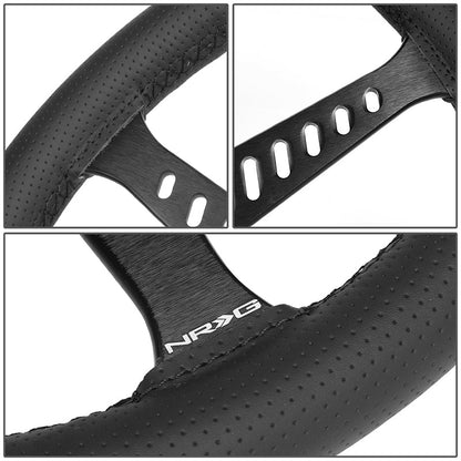 380mm 2.25 in. Deep Dish Perforated Leather Grip Steering Wheel - RST-380STL-B