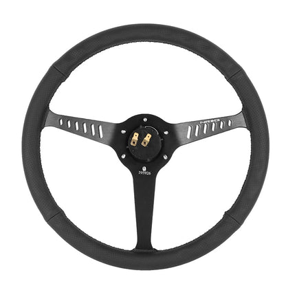 380mm 2.25 in. Deep Dish Perforated Leather Grip Steering Wheel - RST-380STL-B