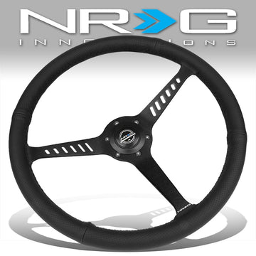 380mm 2.25 in. Deep Dish Perforated Leather Grip Steering Wheel - RST-380STL-B