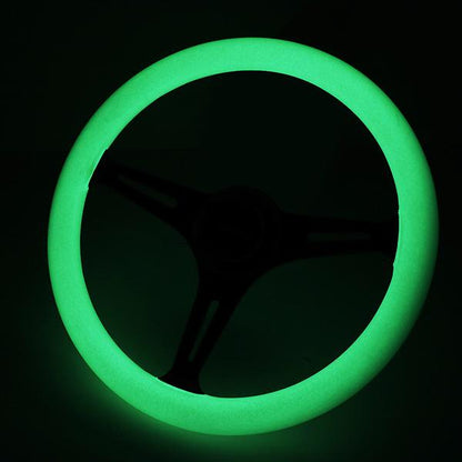350mm 2 in. Deep Dish Glow In Dark White Wood Grain Steering Wheel - ST-015BK-GL