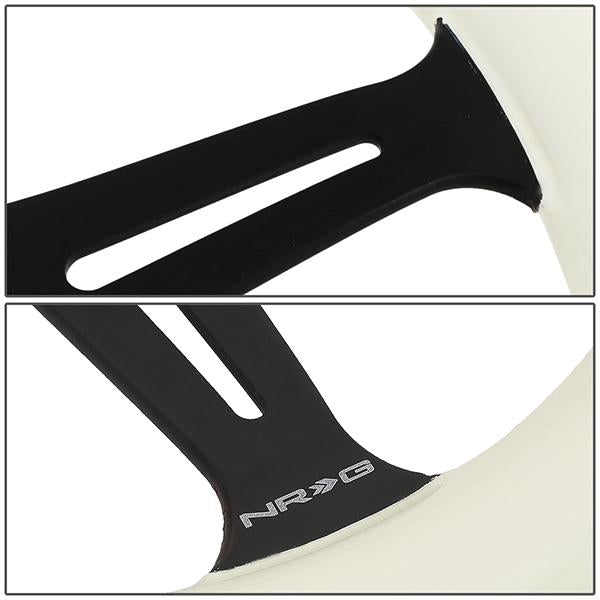 350mm 2 in. Deep Dish Glow In Dark White Wood Grain Steering Wheel - ST-015BK-GL