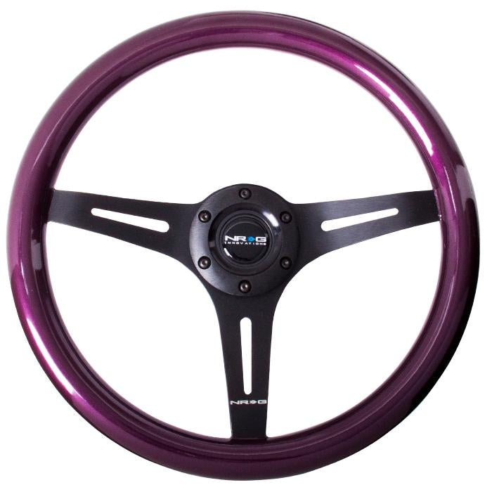 350mm Classic Purple Wood Grain Grip Steering Wheel - ST-015BK-PP