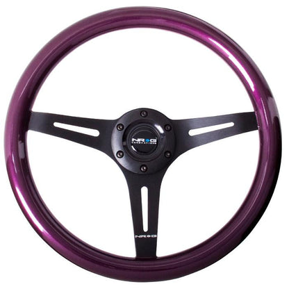 350mm Classic Purple Wood Grain Grip Steering Wheel - ST-015BK-PP