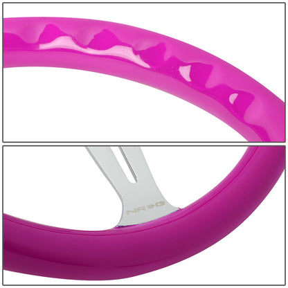 350mm 2 in. Deep Dish Purple Colored Wood Grip Steering Wheel - ST-015CH-NPP