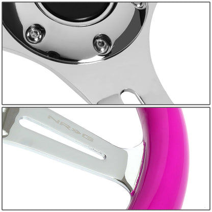 350mm 2 in. Deep Dish Purple Colored Wood Grip Steering Wheel - ST-015CH-NPP