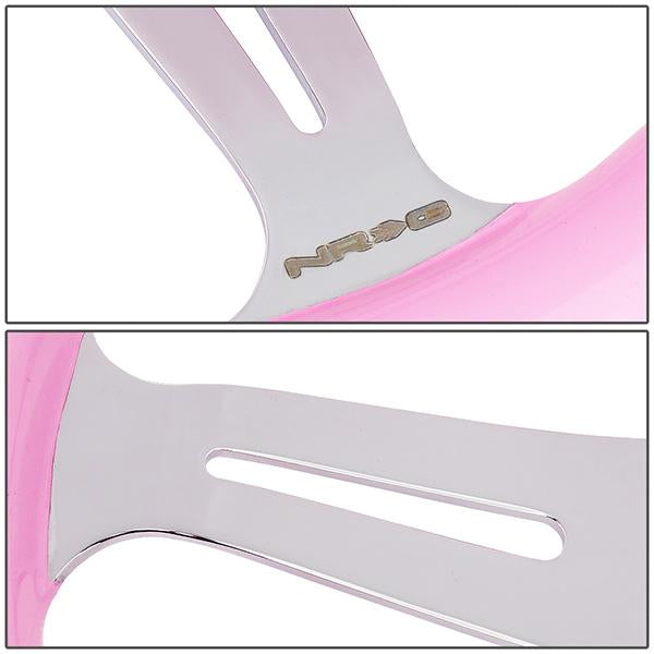 350mm 2 in. Deep Dish Pink Colored Wood Grain Steering Wheel - ST-015CH-PK
