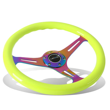 350mm Yellow Wood Grain Neochrome Spoke Steering Wheel - ST-015MC-NYW
