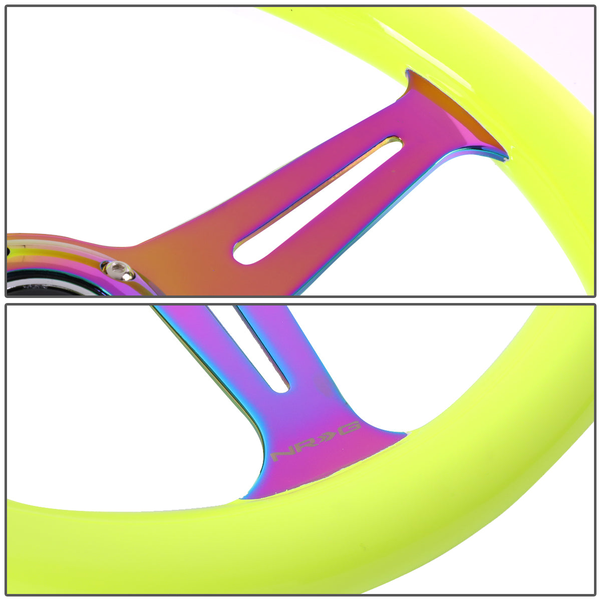 350mm Yellow Wood Grain Neochrome Spoke Steering Wheel - ST-015MC-NYW