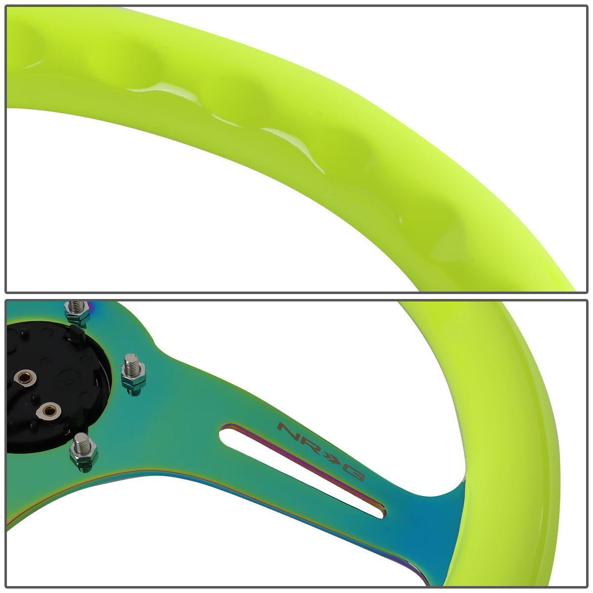 350mm Yellow Wood Grain Neochrome Spoke Steering Wheel - ST-015MC-NYW