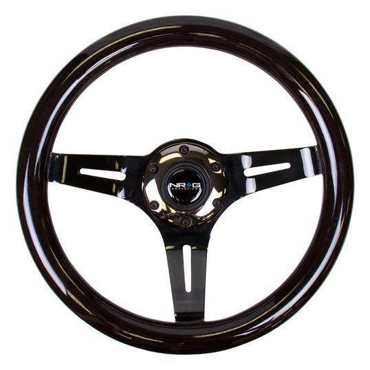 310mm Black Wood Grain Grip Steering Wheel - ST-310BK-BK