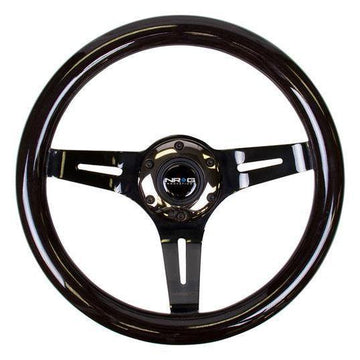 310mm Black Wood Grain Grip Steering Wheel - ST-310BK-BK